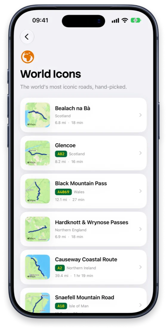 Routes app: the World Icons collection