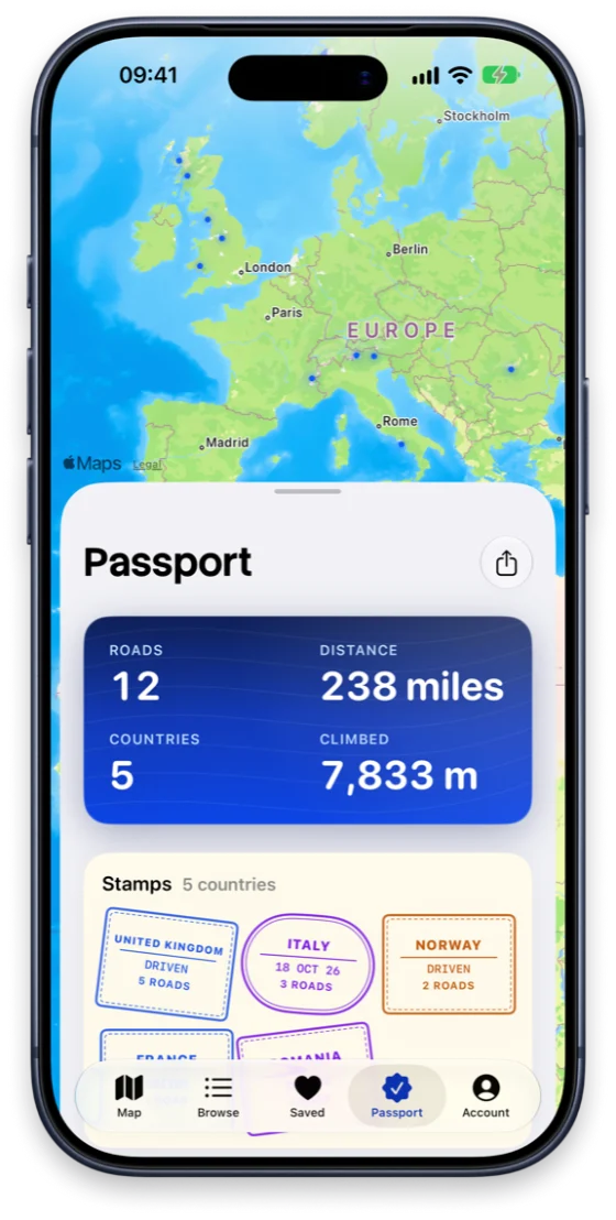 Routes app: your Passport of roads driven