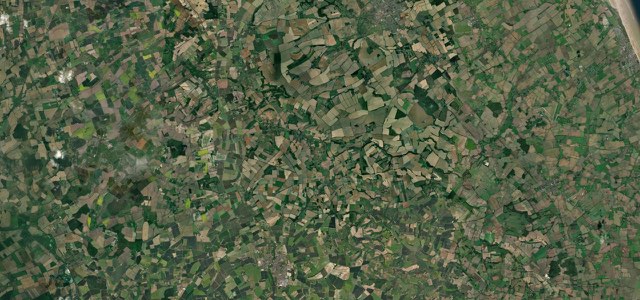 Satellite map of Lincolnshire Wolds, The Midlands