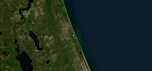Satellite map of Ormond Beach to Matanzas Inlet, The East