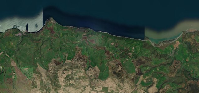 Satellite map of Porlock Hill, Southern England