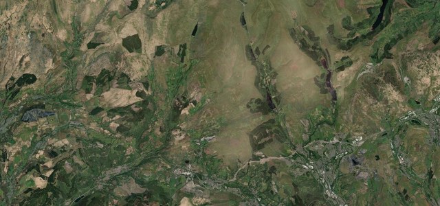 Satellite map of Hirwaun to Beacons Reservoir, Wales
