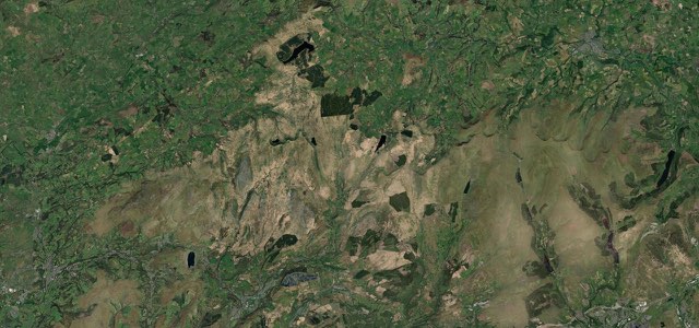 Satellite map of Upper Swansea Valley, Wales