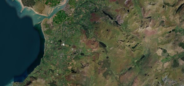 Satellite map of Beddgelert to Caernarfon, Wales