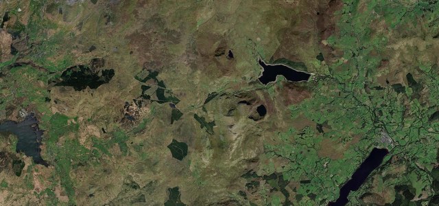 Satellite map of Bala to Trawsfynydd, Wales
