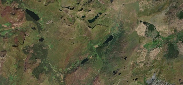 Satellite map of Nant Gwynant, Wales