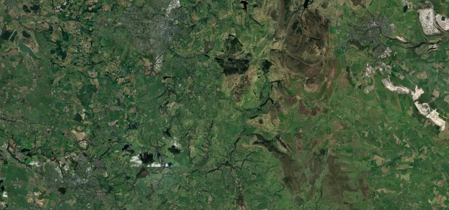Satellite map of Congleton to Buxton, The Midlands