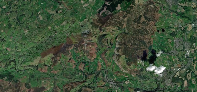 Satellite map of Horseshoe Pass, Wales