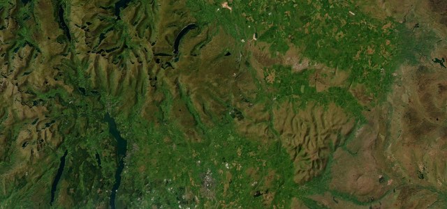Satellite map of Shap Fell, Northern England