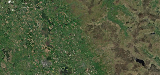 Satellite map of Hartside Pass, Northern England