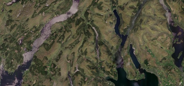 Satellite map of Loch Eck, Scotland