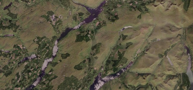 Satellite map of Glen Aray, Scotland