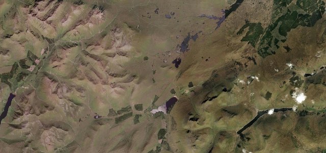Satellite map of Rannoch Moor, Scotland