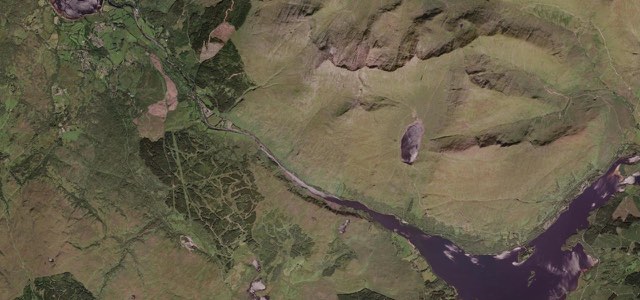 Satellite map of Pass of Brander, Scotland