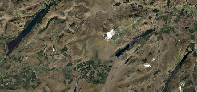 Satellite map of Loch Laggan, Scotland