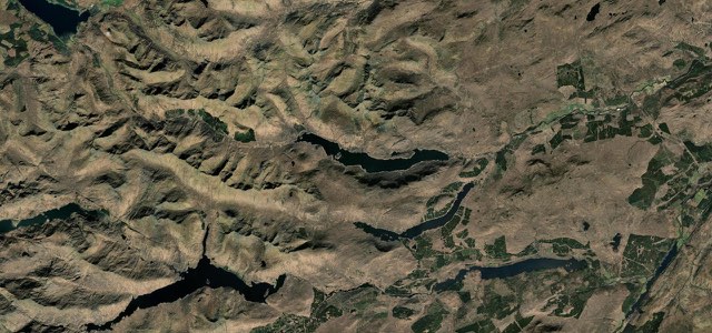 Satellite map of Glen Shiel, Scotland