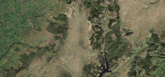 Satellite map of Abergwesyn Pass, Wales