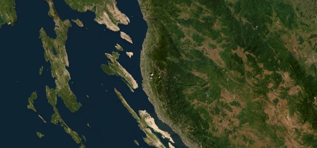 Satellite map of Adriatic Highway Velebit Coast, Croatia