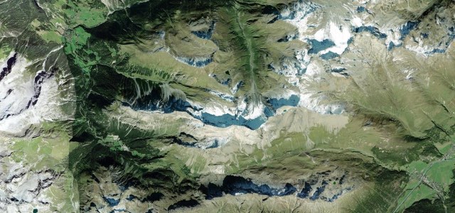 Satellite map of Albula Pass, Switzerland