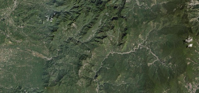 Satellite map of Alishan Highway, Taiwan