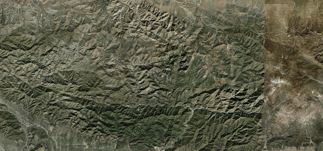 Satellite map of Angeles Crest Highway, The West
