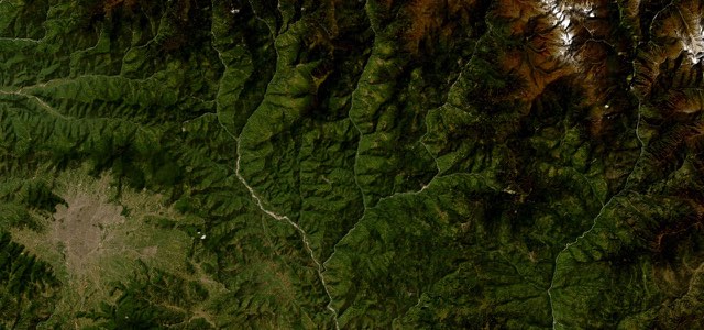 Satellite map of Araniko Highway, Nepal