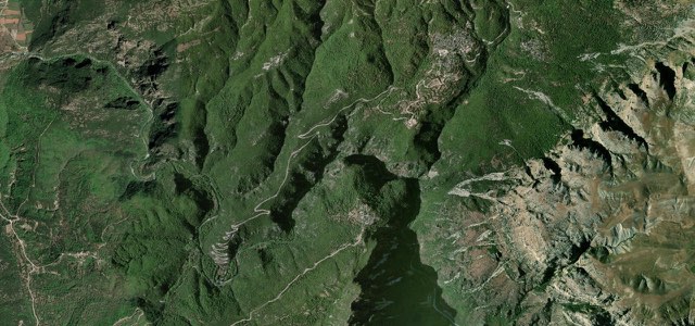 Satellite map of Aristi to Papingo Road, Greece