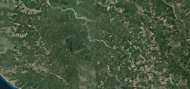 Satellite map of Avenue of the Giants, The West
