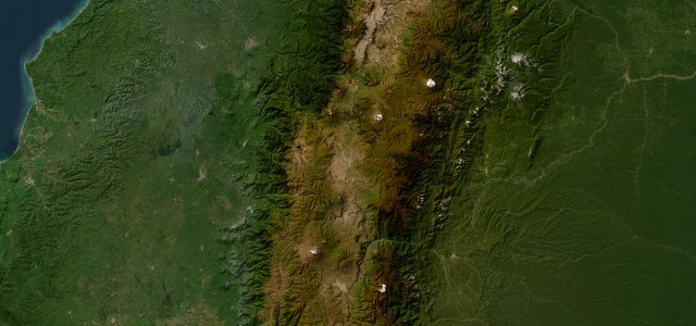 Satellite map of Avenue of the Volcanoes, Ecuador