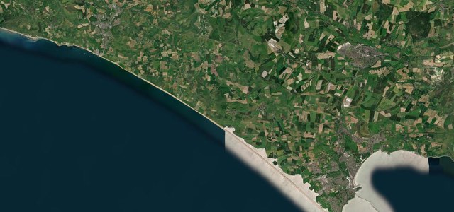 Satellite map of Jurassic Coast Road, Southern England