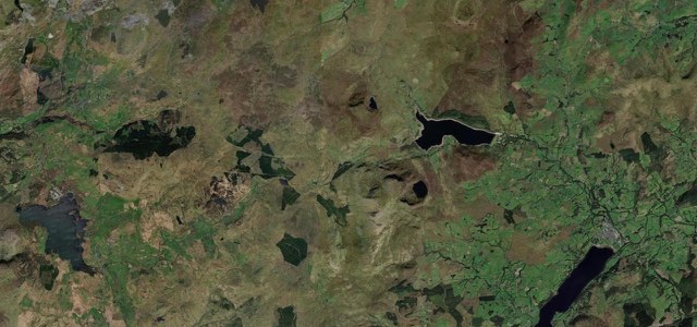Satellite map of The Migneint, Wales