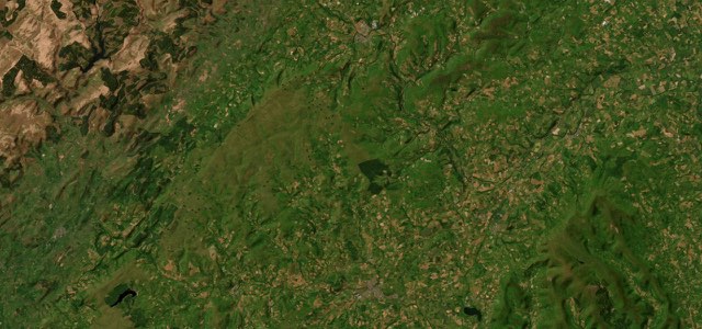 Satellite map of Mynydd Epynt, Wales