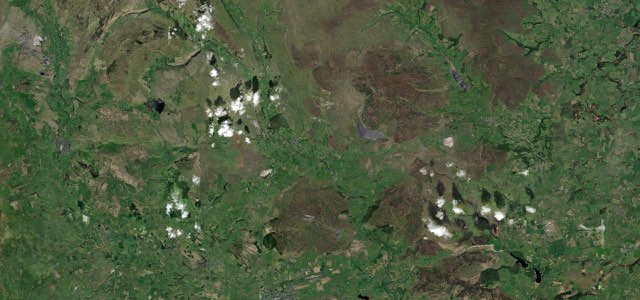 Satellite map of Wharfedale, Northern England
