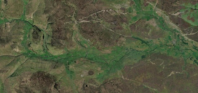 Satellite map of Swaledale, Northern England