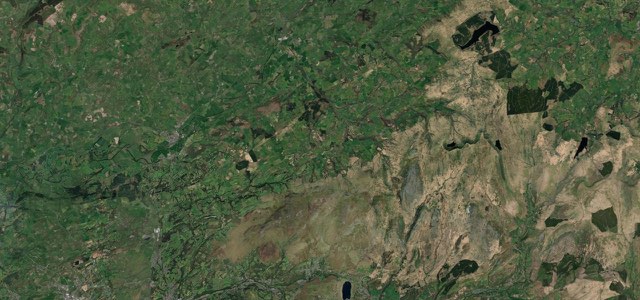 Satellite map of Black Mountain Pass, Wales