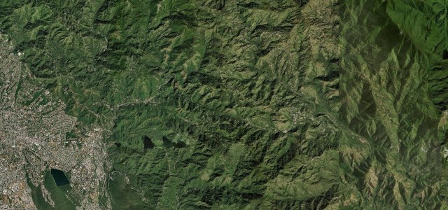 Satellite map of Blue Mountains Road, Jamaica