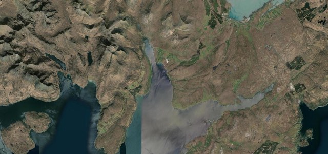 Satellite map of Broadford to Elgol, Scotland
