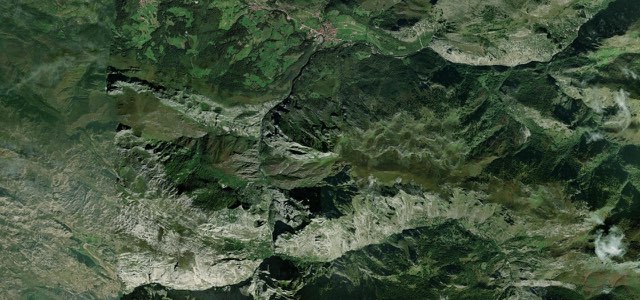 Satellite map of Cabrales to Sotres Road, Spain