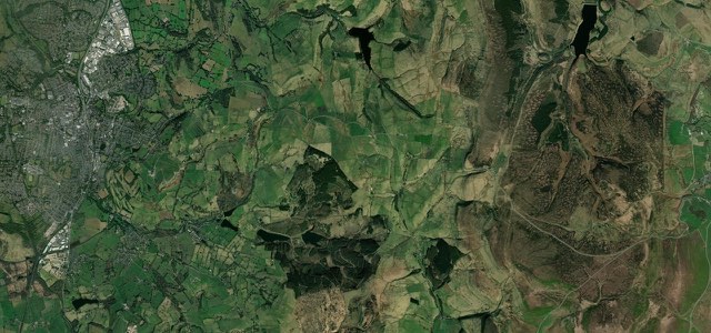 Satellite map of Cat and Fiddle, The Midlands