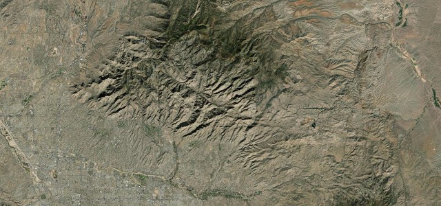 Satellite map of Catalina Highway (Mount Lemmon), The West