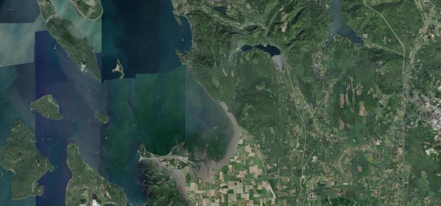 Satellite map of Chuckanut Drive, The West