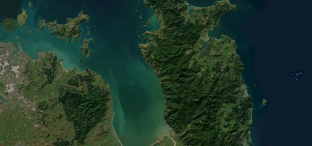 Satellite map of Coromandel Coast Road, New Zealand