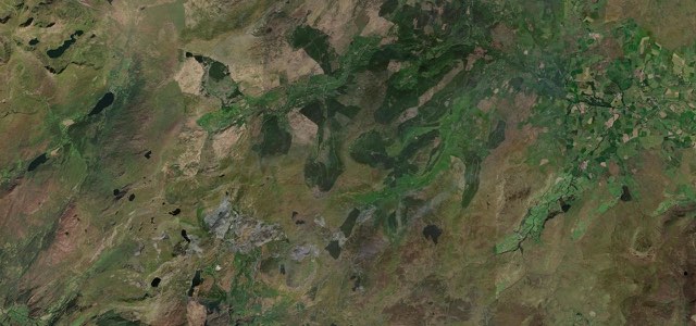 Satellite map of Crimea Pass, Wales