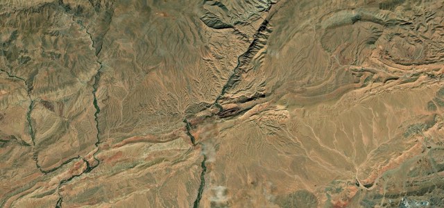 Satellite map of Dades Gorge, Morocco