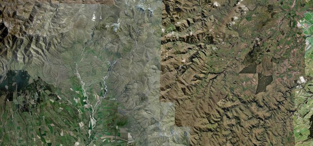 Satellite map of Danseys Pass Road, New Zealand