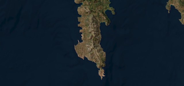 Satellite map of Deep Mani Road, Greece