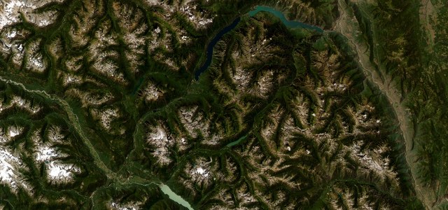 Satellite map of Duffey Lake Road, Canada