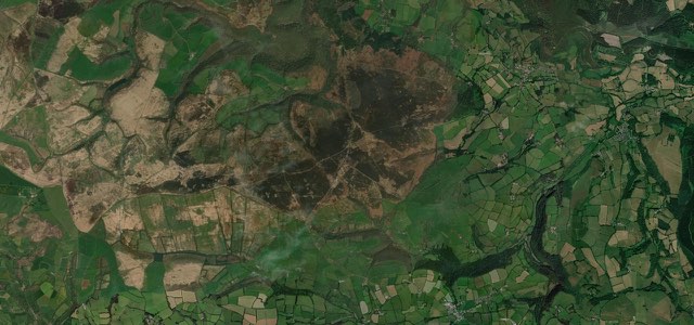 Satellite map of Dunkery Hill, Southern England