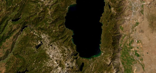 Satellite map of Emerald Bay and the West Shore, The West