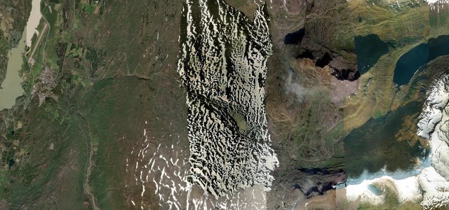 Satellite map of Fjardarheidi Pass, Iceland